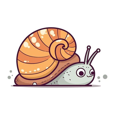 Ilustra O Vetorial De Caracol De Desenho Animado Isolado Em Fundo