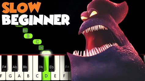 Kraken Song Hotel Transylvania 3 Slow Beginner Piano Tutorial