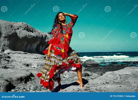 Portrait Of Beautiful Caucasian Hot Brunette Girl Model Stock Photo Image Of Legs Latin