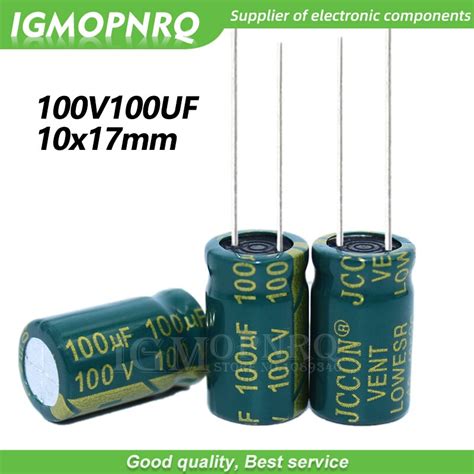 Condensador electrolítico de aluminio igmopnrq 10 piezas 100V100UF