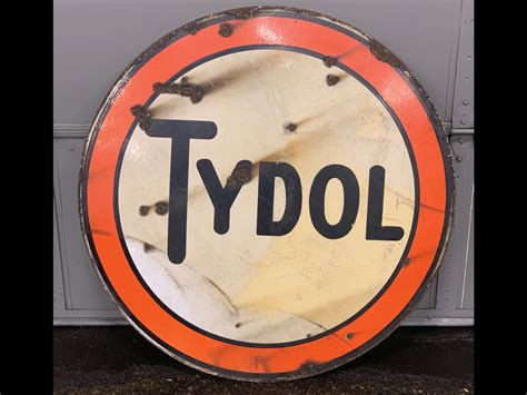 Tydol Double Sided Porcelain Round Sign 41 Diameter Auburn Fall 2019