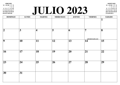 Calendario Julio 2023 El Calendario Julio Para Imprimir Gratis Mes