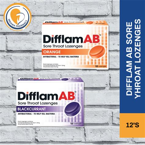 Difflam Ab Sore Throat Lozenges S Blackcurrant Orange Shopee