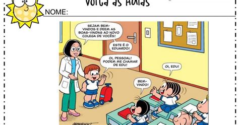 Atividade Volta S Aulas Tirinha Pdf Comics