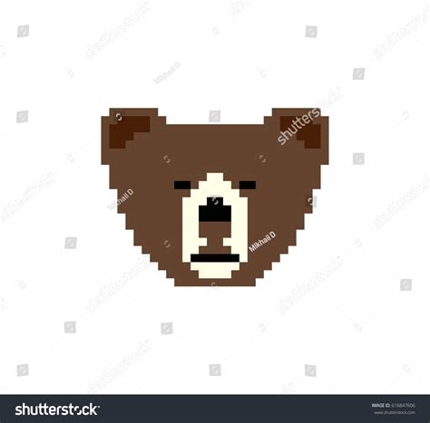 Bear Head Pixel Art Style Made Stock Vector Royalty Free 616847606 Shutterstock