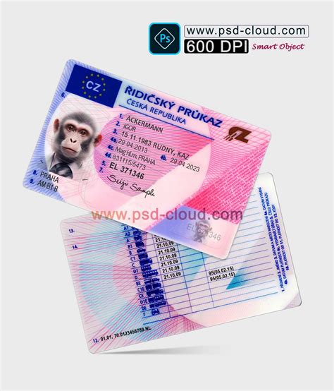 Czech Republic Driving License 600 Dpi Psd Cloud