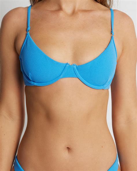 Shop Kaiami Riley Ring Underwire Bikini Top In Marine Blue Fast Shipping And Easy Returns City