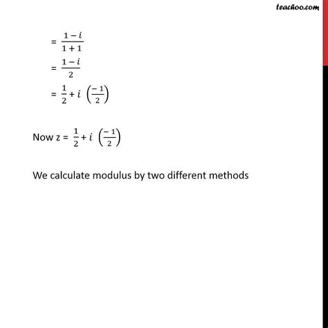 Example Find Modulus And Argument Of Complex Number