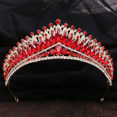 Corona De Cristal Barroca Para Mujer Tiara De Diamantes De Imitaci N