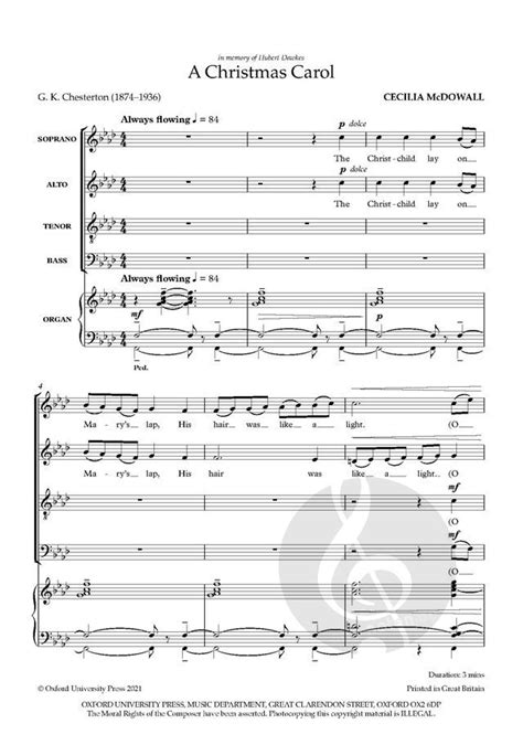 A Christmas Carol Von Cecilia Mcdowall Download Noten Für Gemischten Chor