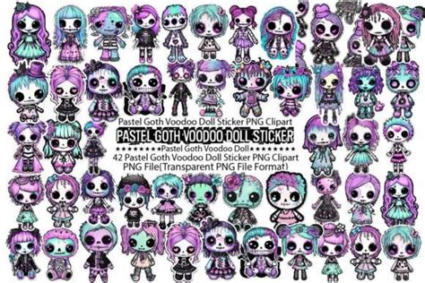 Pastel Goth Voodoo Doll Sticker Bundle Graphic By PrintExpert