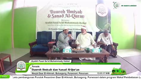 Live Kajian Tematik Dauroh Ilmiyah Dan Sanad Al Qur An Youtube