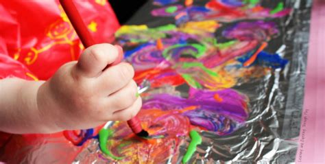 Learning and Exploring Through Play: Easy Art for Kids Painting on Foil