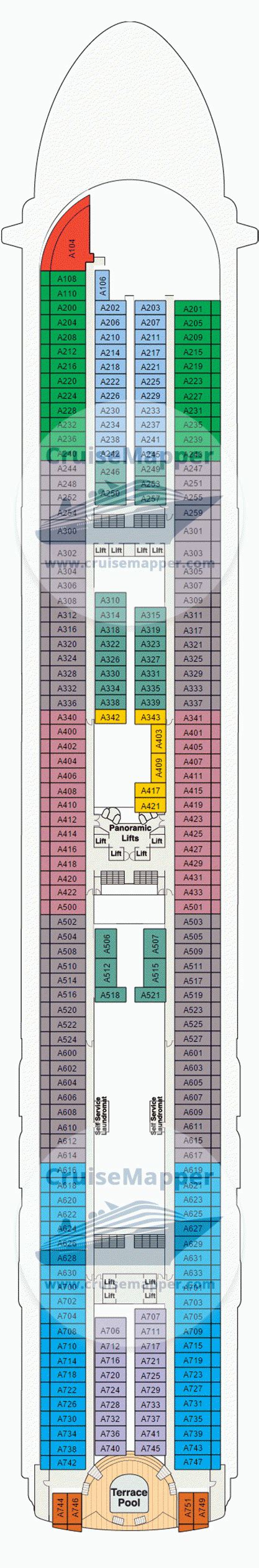 Sapphire Princess deck 12 plan | CruiseMapper