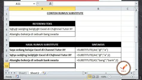 Rumus Mengganti Kata Teks Di Excel Tutorial Excel YouTube