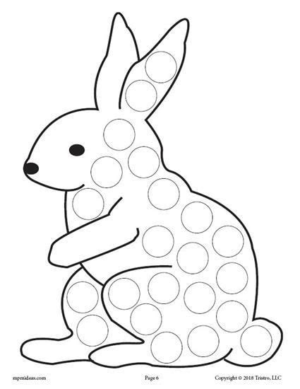 Free Bunny Rabbit Do A Dot Printable Spring Dot Coloring Pages Like