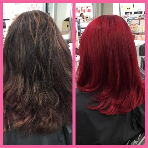 Before And After Pravana Vivids Red And Wild Orchid Also Used Rusk