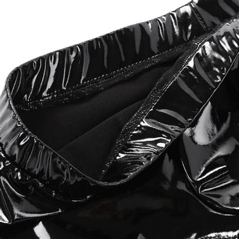 Mens Underwear Wet Look Sissy Latex Panties Erotic Lingerie Patent Leather Boxer Low Rise Bulge