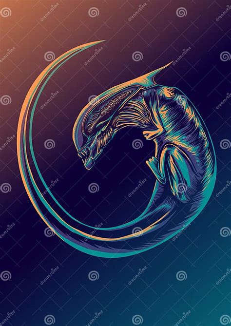 Xenomorph Llustration Abstract Background Digital Painting Editorial