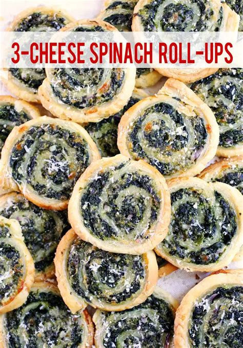 3 Cheese Spinach Puff Pastry Roll Ups Taste Of Recipe