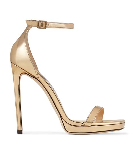 Womens Jimmy Choo Gold Alva Metallic Sandals Harrods Uk