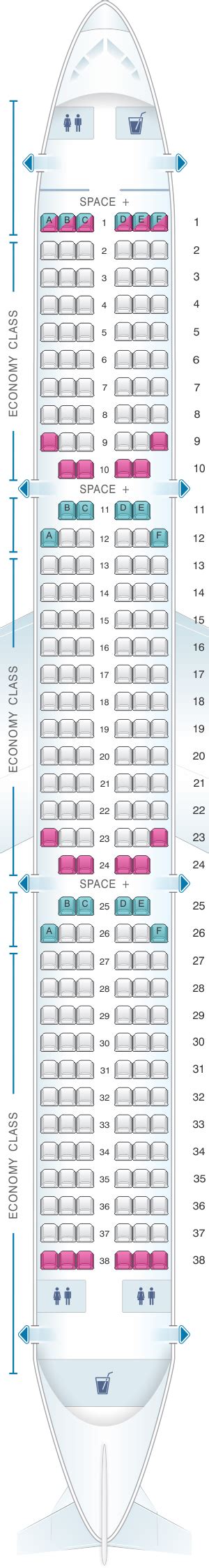 Seat Map LATAM Airlines Brasil Airbus A321 SeatMaestro