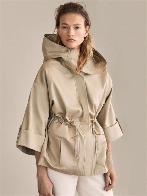 Cotton hooded parka Massimo Dutti love the brands Женские