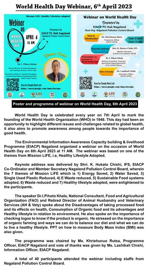 World Health Day Webinar 6 April 2023 Nagaland Pollution Control Board