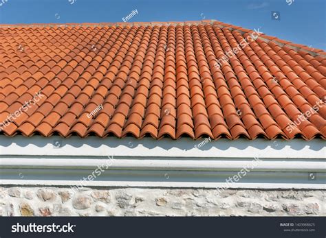 Red Corrugated Tile Element Roof Tile Stock Photo Shutterstock