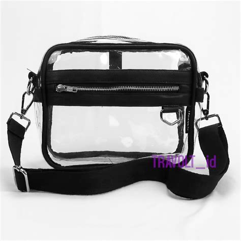 Jual Premium Sling Bag List Kulit Tas Selempang Transparan Hitam