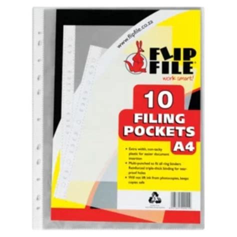 Flip File A4 Pocket Filing Sleeves 10 Pack Offer At Shoprite