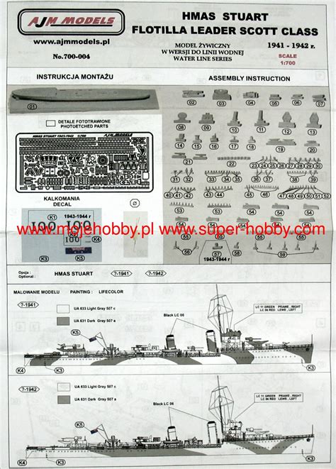 Flotilla Leader Scott Class HMAS STUART 1941 1942 R AJM Models 700 004