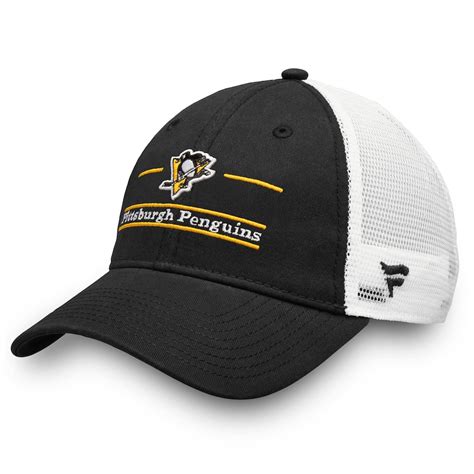 Men's Pittsburgh Penguins Fanatics Branded Black Split Bar Trucker ...