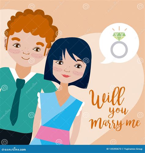 Will You Marry Me Card Stock Vector Illustration Of Banner 125393673