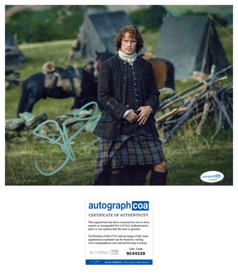 Sam Heughan Outlander Signed Autograph 8x10 Photo ACOA | Outlaw Hobbies ...