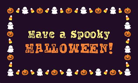 Cute Halloween Card Frame Template Rectangle Halloween Border Design