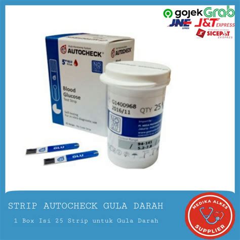 Jual Strip Gula Darah Glucose Autocheck Tube Isi 25pcs Shopee Indonesia