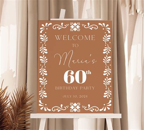 Talavera Birthday Welcome Sign Welcome Sign Fiesta Editable Template