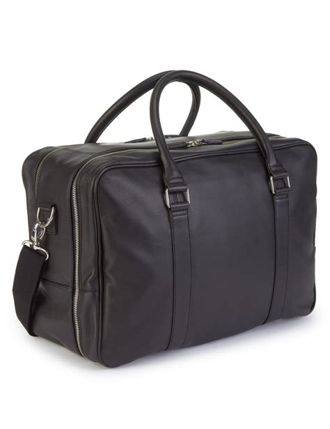 Luxury Leather Holdall Black | Edgemix