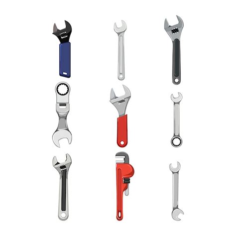 Premium Vector Wrench Tool Set Cartoon Vector Illustration