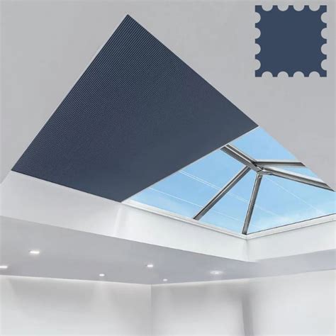 Denim Blue Blackout Electric Roof Lantern Skylight Blind