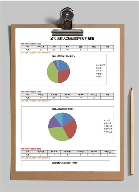 公司现有人力资源结构分析表excel模板图片 正版模板下载400153854 摄图网