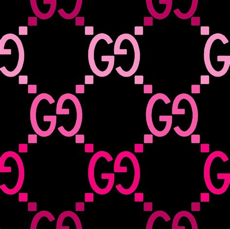 Gucci Seamless Background Bym Bg Pink On Black