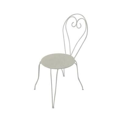 Lot De Chaises De Jardin Romantique Empilable En Fer Forge Blanc