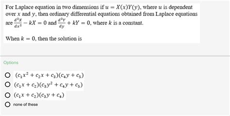 Solved For Laplace Equation In Two Dimensions If Uxxyy