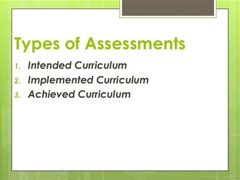 Assessing The Curriculum