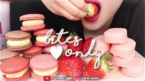 Bites Only Jane Asmr Pink Strawberry Tico Ice Cream Macarons