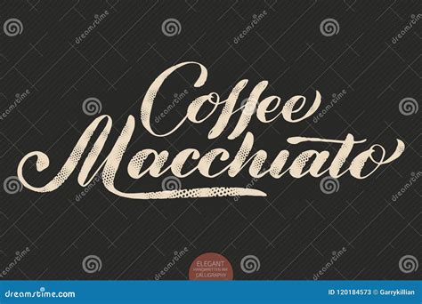 Coffee Lettering Vector Hand Drawn Calligraphy Coffee Macchiato Stock Vector Illustration Of