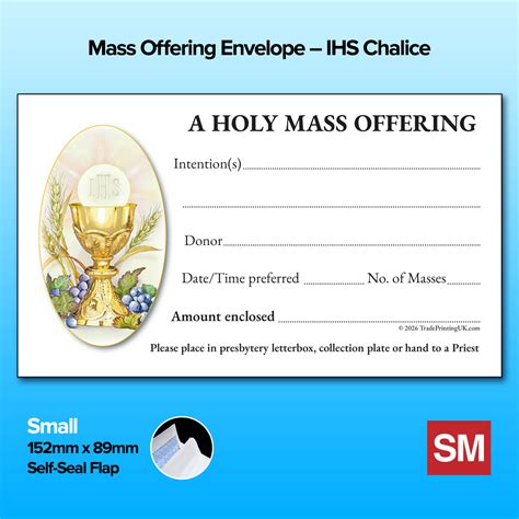 printed mass offering envelopes catholic church