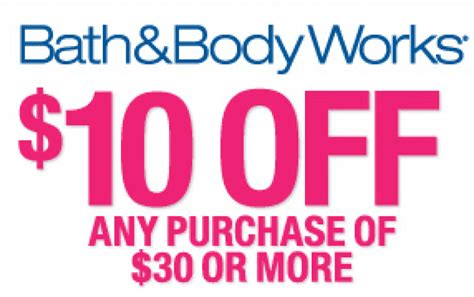 10 Off 30 Bath And Body Works Printable Coupon